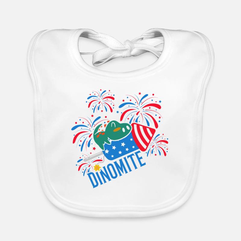 Dinomite Feuerwerkskörper 4. Juli Dinosaurier Baby Bio-Lätzchen