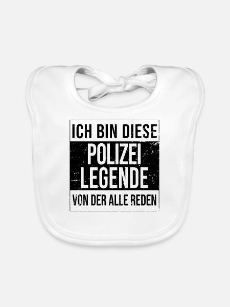 Polizisten Geburtstag geboren Legende Polizei - Baby Bio-Lätzchen - Weiß