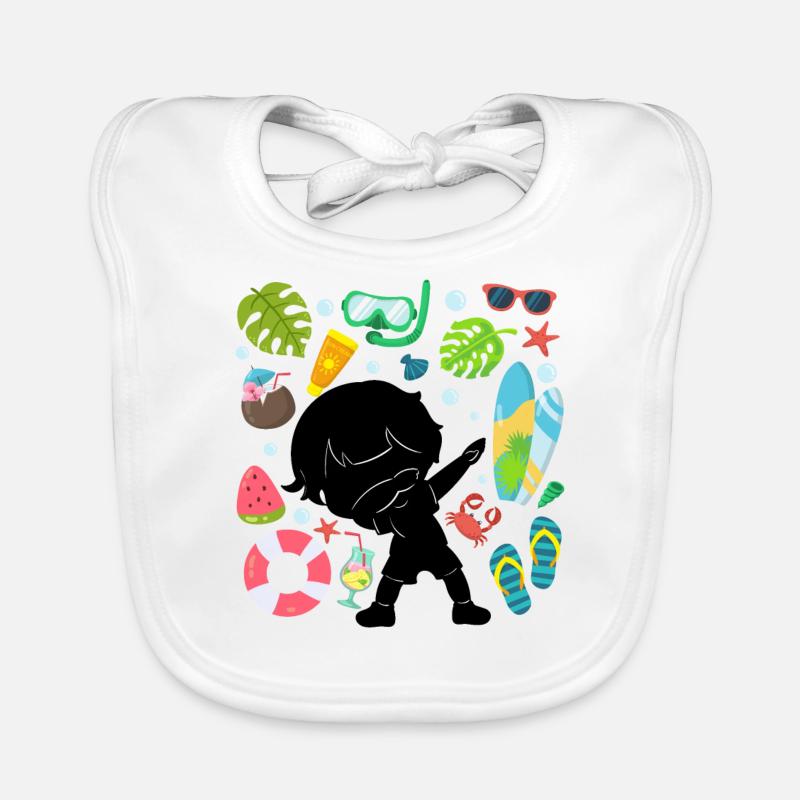 Silhouette Dabbing Boy Summer Time Beach Style Bavoir bio Bébé