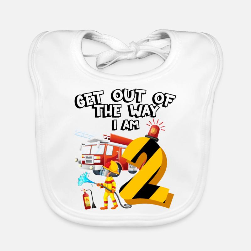 Fire engine firefighting I am 9 years old Organic Baby Bibs