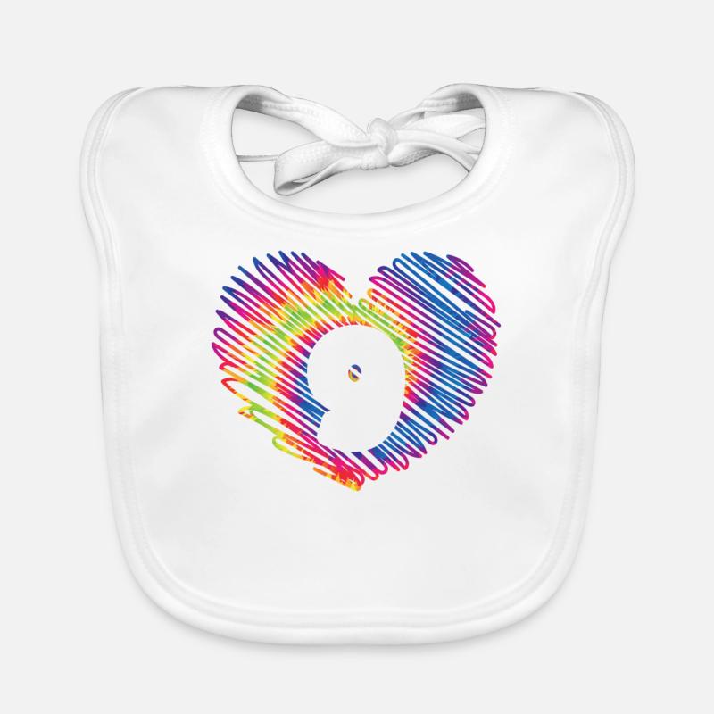9. Geburtstag Herz Tie Dye | Tie Dye Themed Baby Bio-Lätzchen
