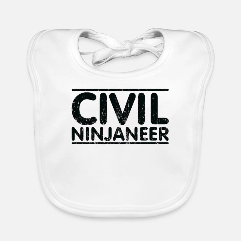 Ninjaneer - Civil Engineer Organic Baby Bibs