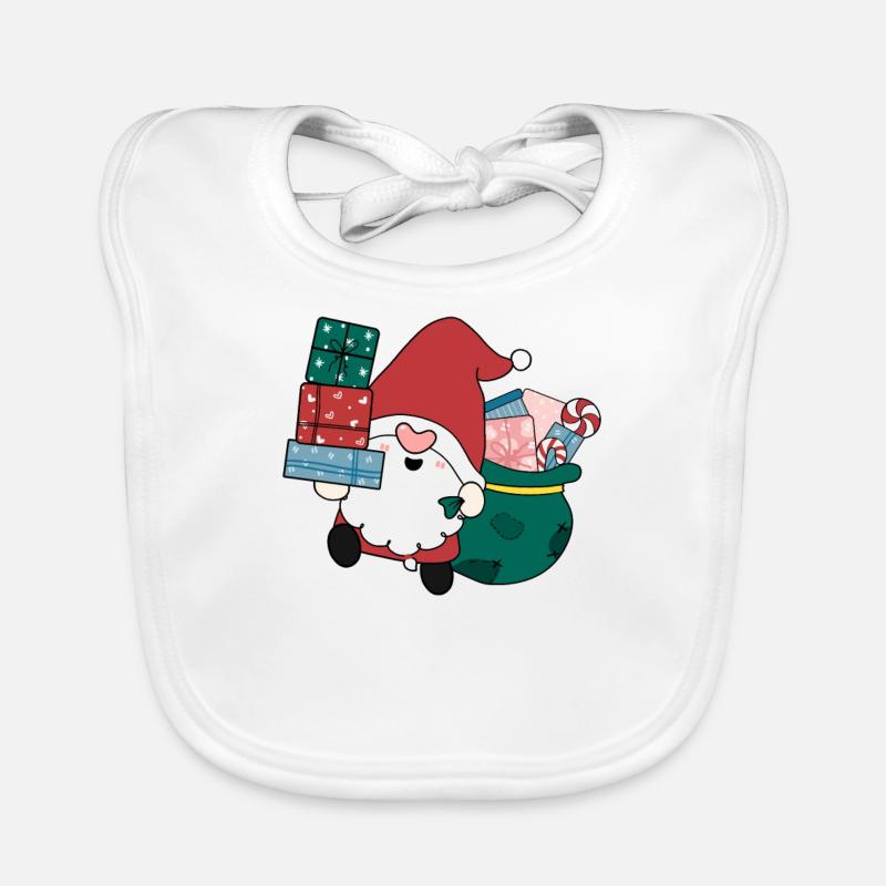 Joyeux Noël Drôle de Chemise de Noël - Bavoir bio Bébé - blanc