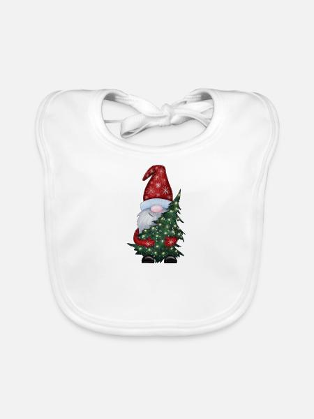 Merry Christmas Lustiges Weihnachtsshirt - Baby Bio-Lätzchen - Weiß