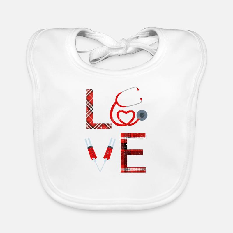 L’infirmière préférée de Cupidon pour la Saint-Valentin - Bavoir bio Bébé - blanc