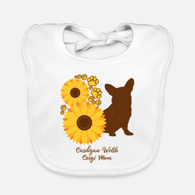 Sunflower Mom - Strickjacke WelshCorgi Baby Bio-Lätzchen