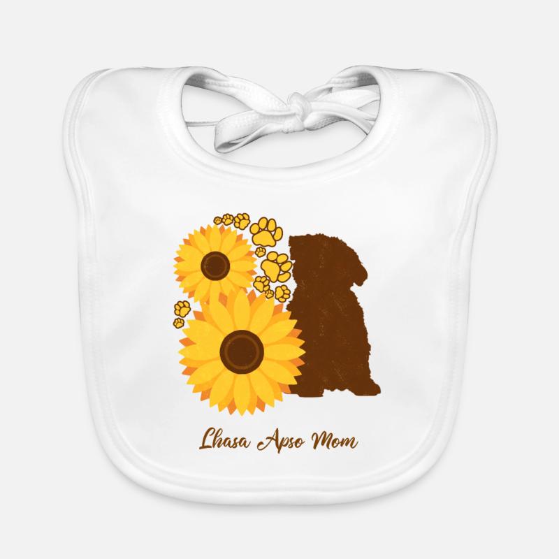 Sonnenblumenmutter - Lhasa Apso Baby Bio-Lätzchen