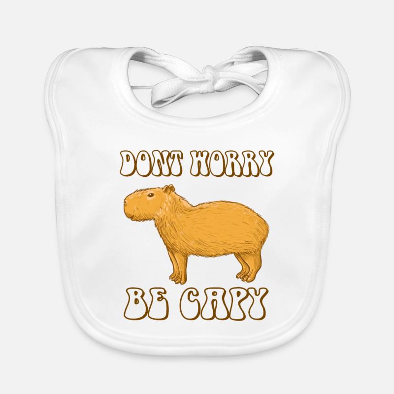 Capybara don't Worry be Capy Organic Baby Bibs