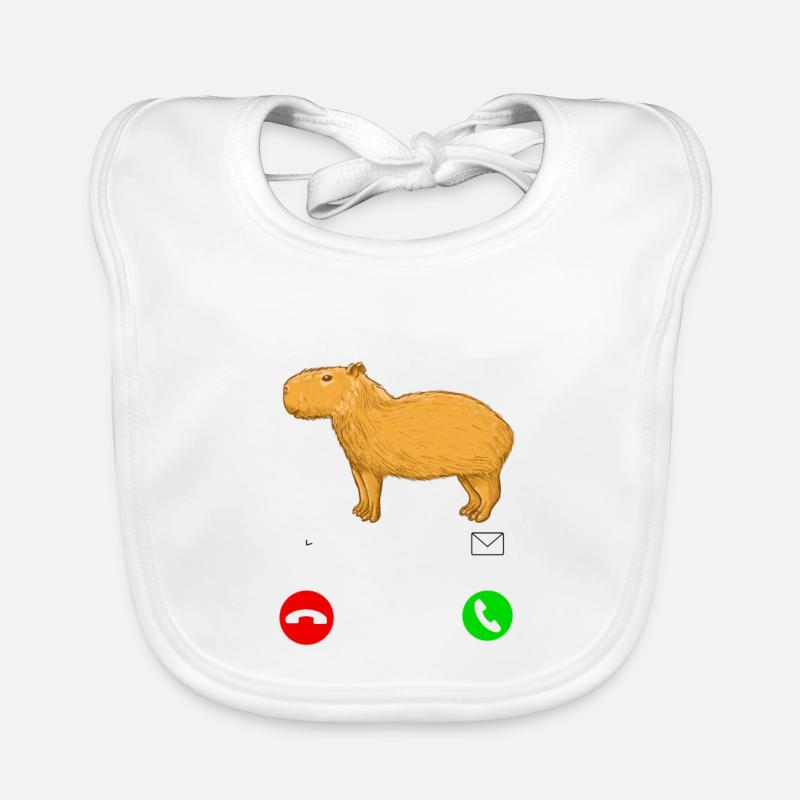 Capybara - Organic Baby Bibs - white