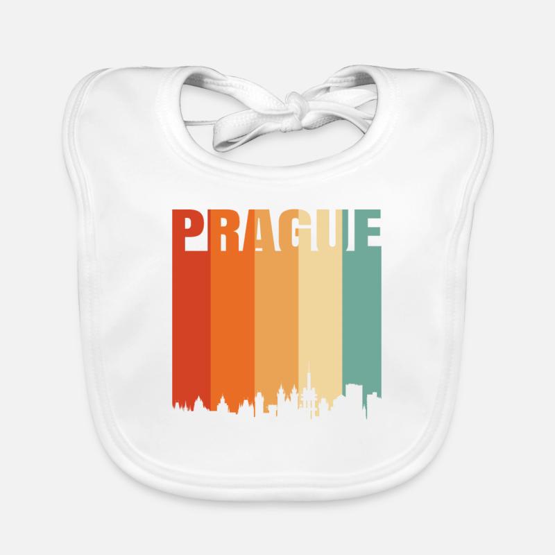 Prague Czech Republic Skyline Organic Baby Bibs