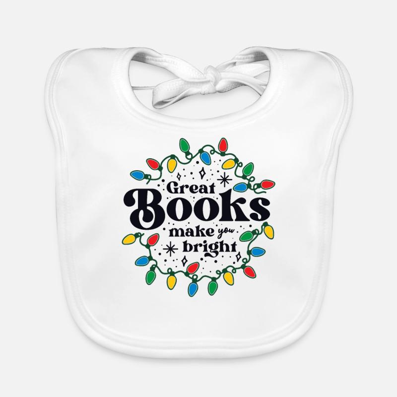 Große Bücher machen Sie hell Bibliothekar Weihnachten Baby Bio-Lätzchen