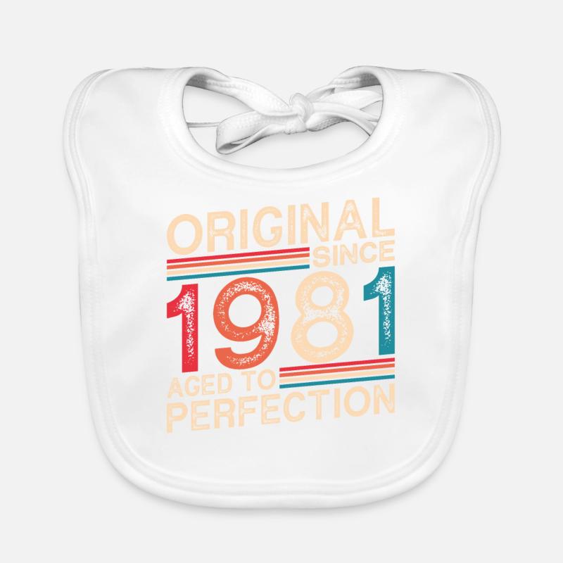 Original seit 1981 Perfekt gealtert - Baby Bio-Lätzchen - Weiß