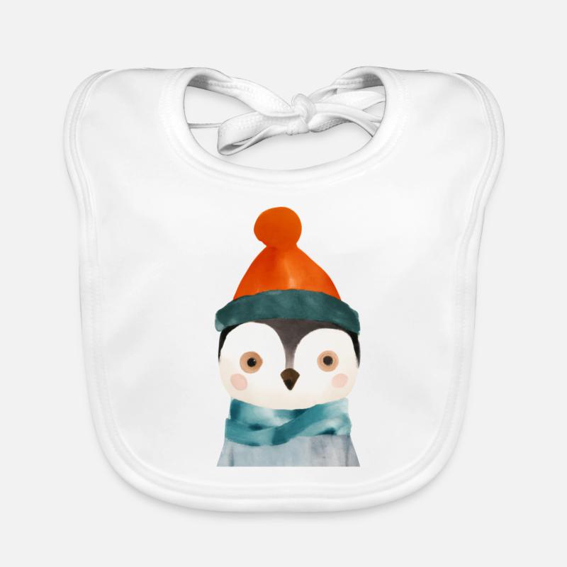 Pingouin mignon Bavoir bio Bébé