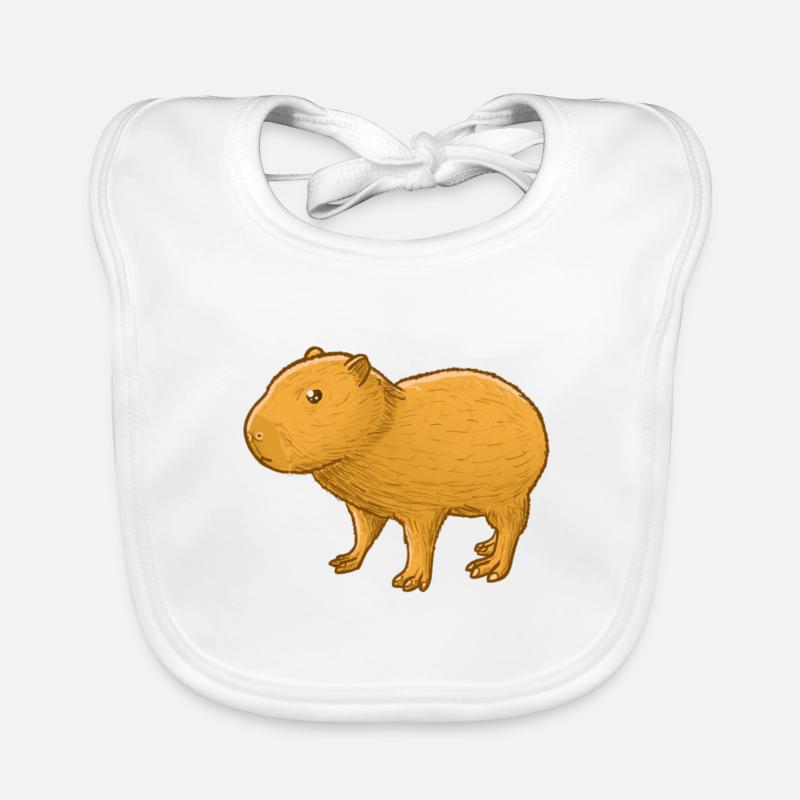 Capybara don't Worry be Capy Organic Baby Bibs