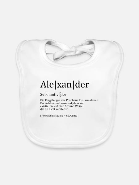 Erzgebirge Alexander - Baby Bio-Lätzchen - Weiß - Vorne