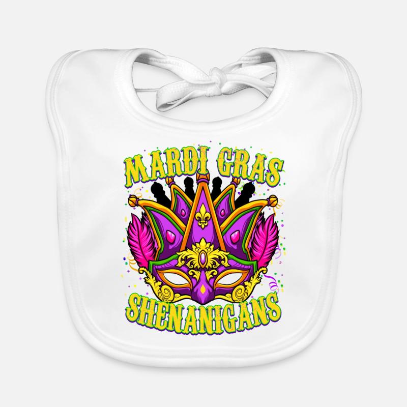 Drôle de Mardi Gras - Manigances de Mardi Gras Bavoir bio Bébé
