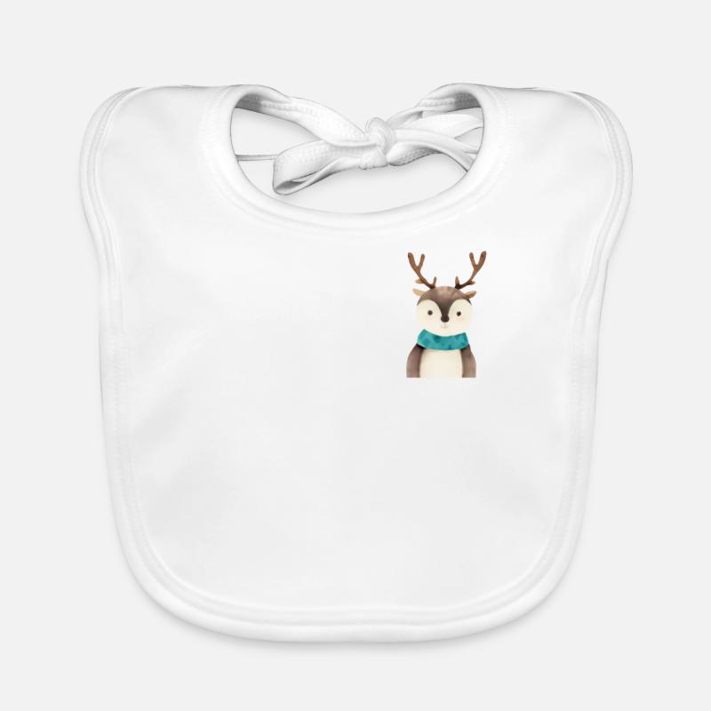 Aquarell Hirsch Brusttasche Baby Bio-Lätzchen