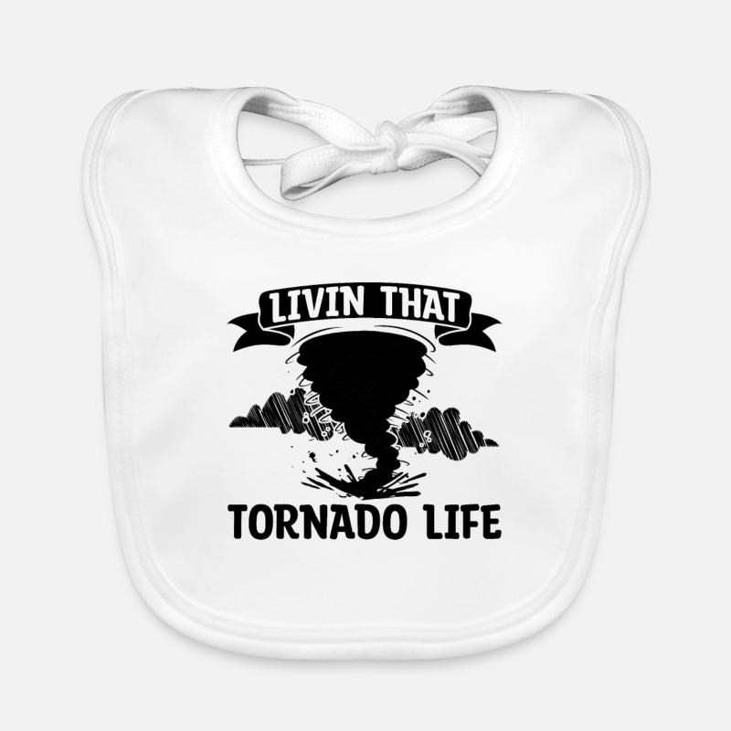 Living That Tornado Life Hurricane Tornado Chaser Organic Baby Bibs