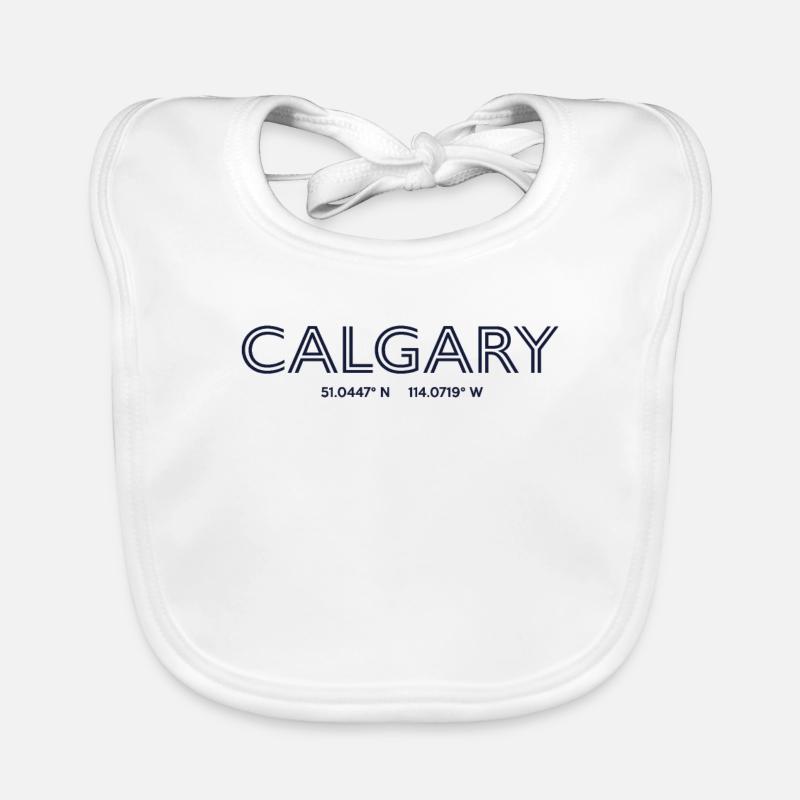 Canada City Coordinates - Calgary Organic Baby Bibs