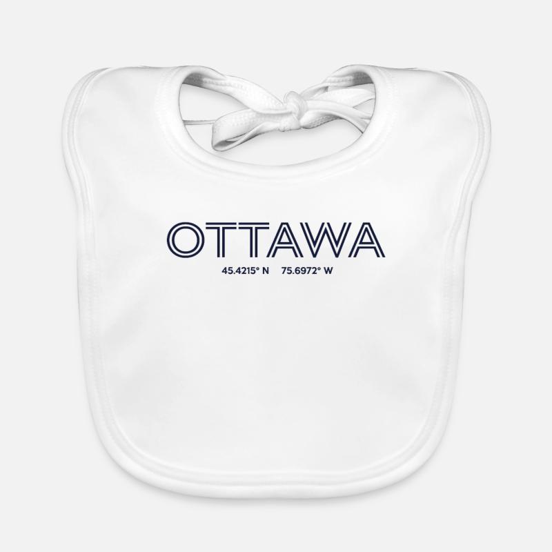 Canada City Coordinates - Ottawa Organic Baby Bibs