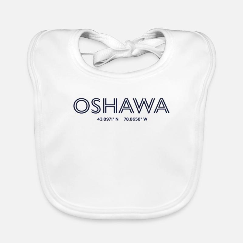 Canada City Coordinates - Oshawa Organic Baby Bibs