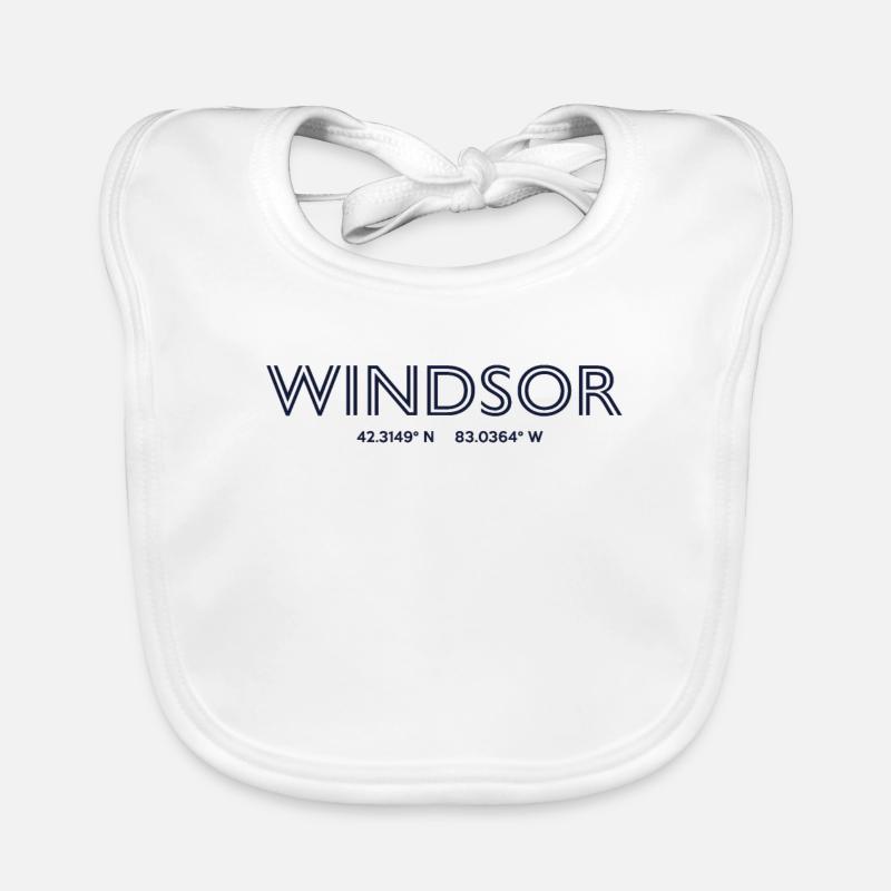 Canada City Coordinates - Windsor Organic Baby Bibs