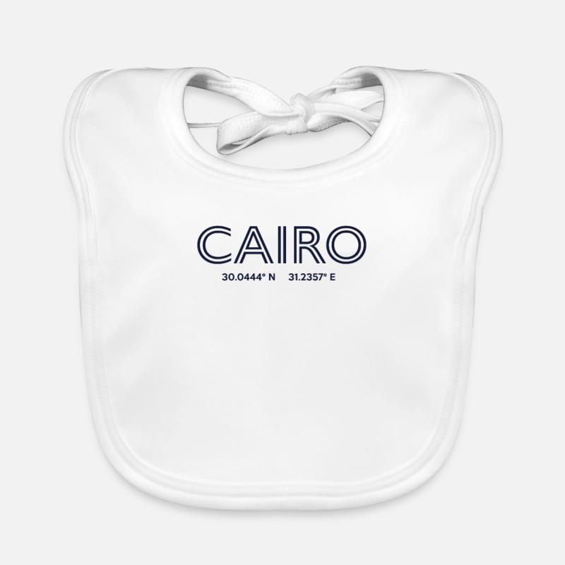 Egypt City Coordinates - Cairo Organic Baby Bibs