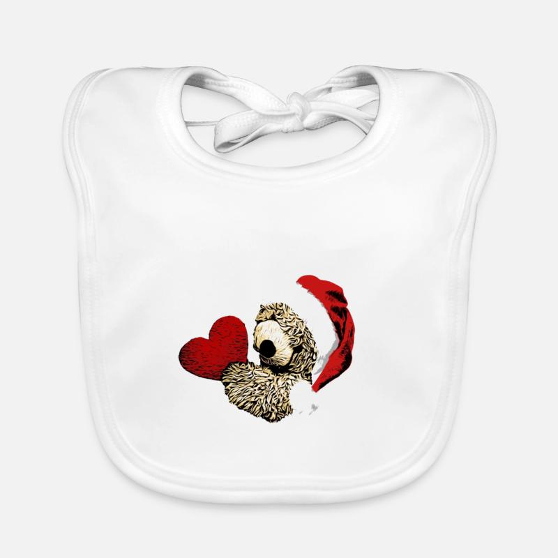 Teddy Bear Teddy Bear Cartoon Teddy bear Christmas Organic Baby Bibs