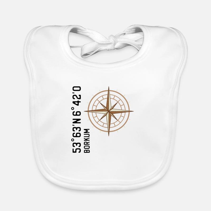 Borkum coordinates Organic Baby Bibs