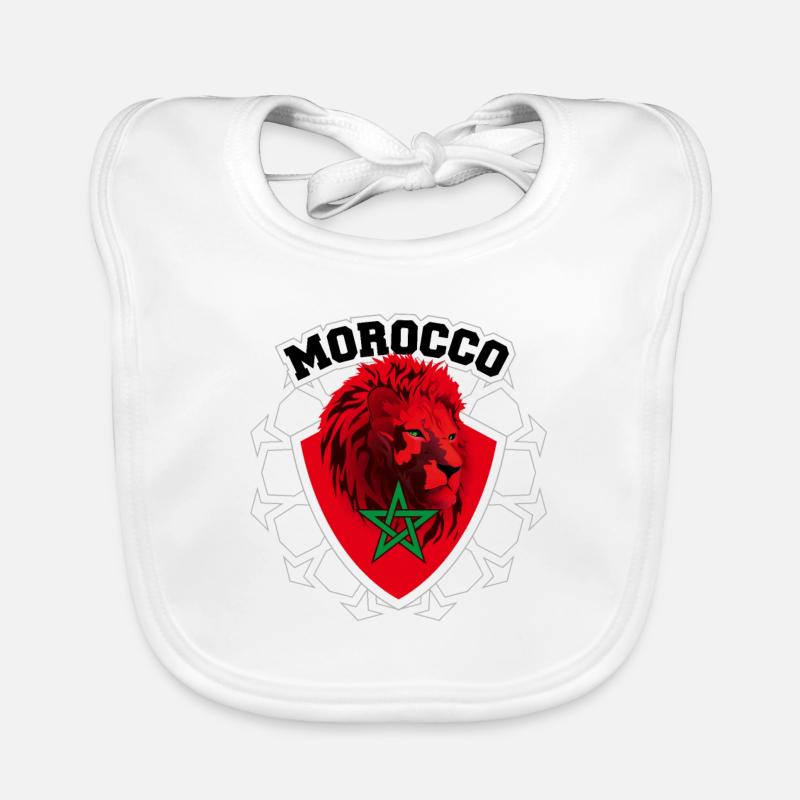 worldcup 2022 Morocco Lions team - Bavoir bio Bébé - blanc