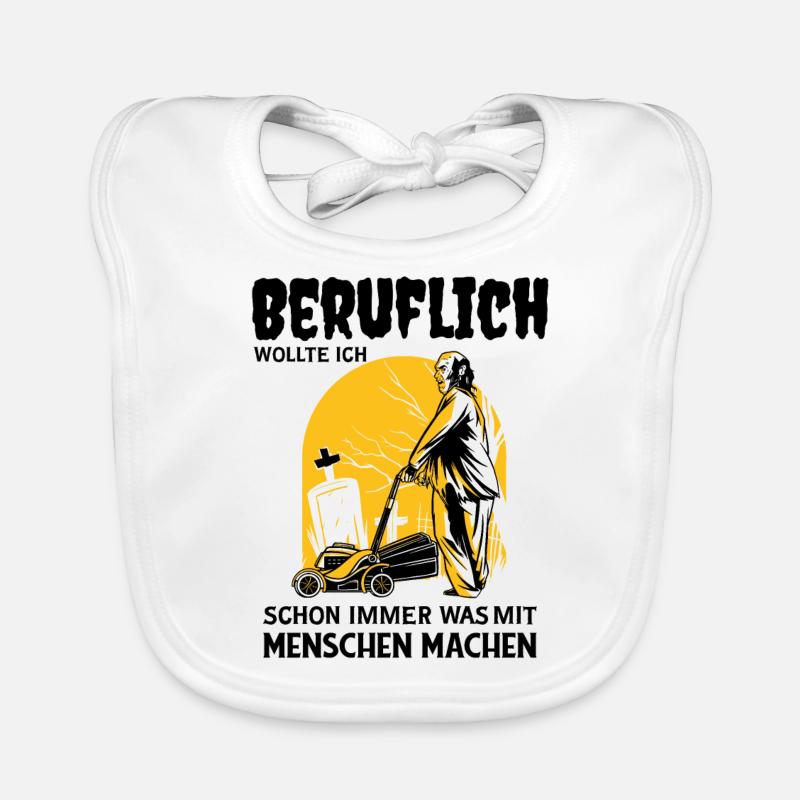 Grabpfleger Friedhof-Landschaftsgärtner - Baby Bio-Lätzchen - Weiß
