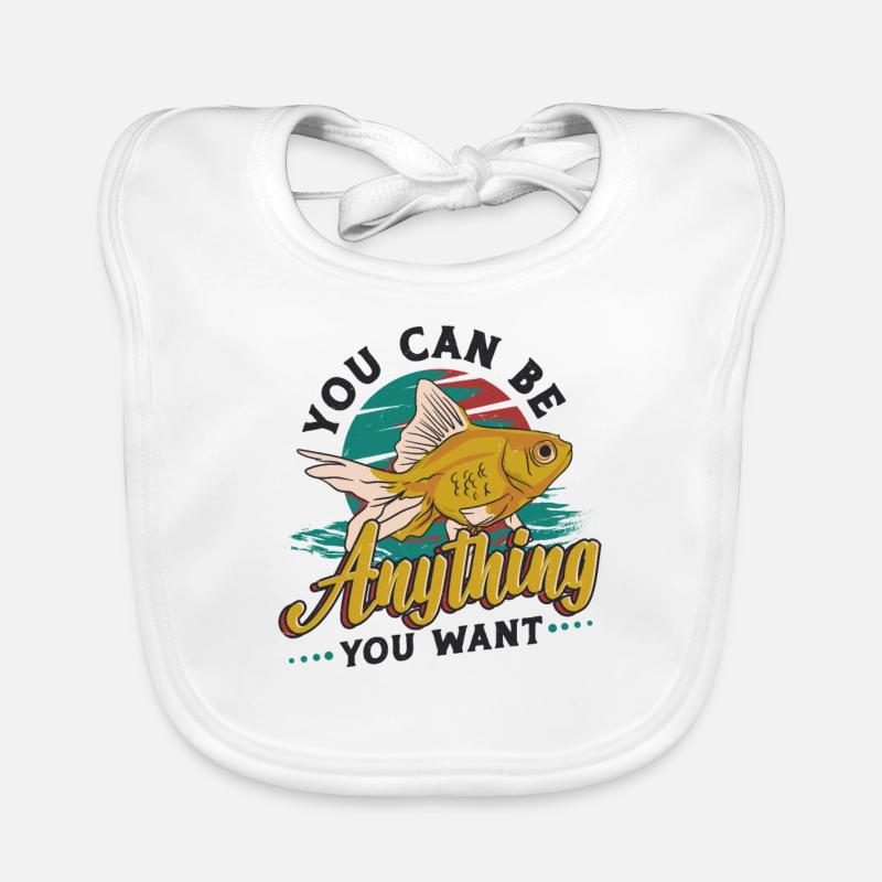 Goldfish Be A Shark, motivational message Organic Baby Bibs