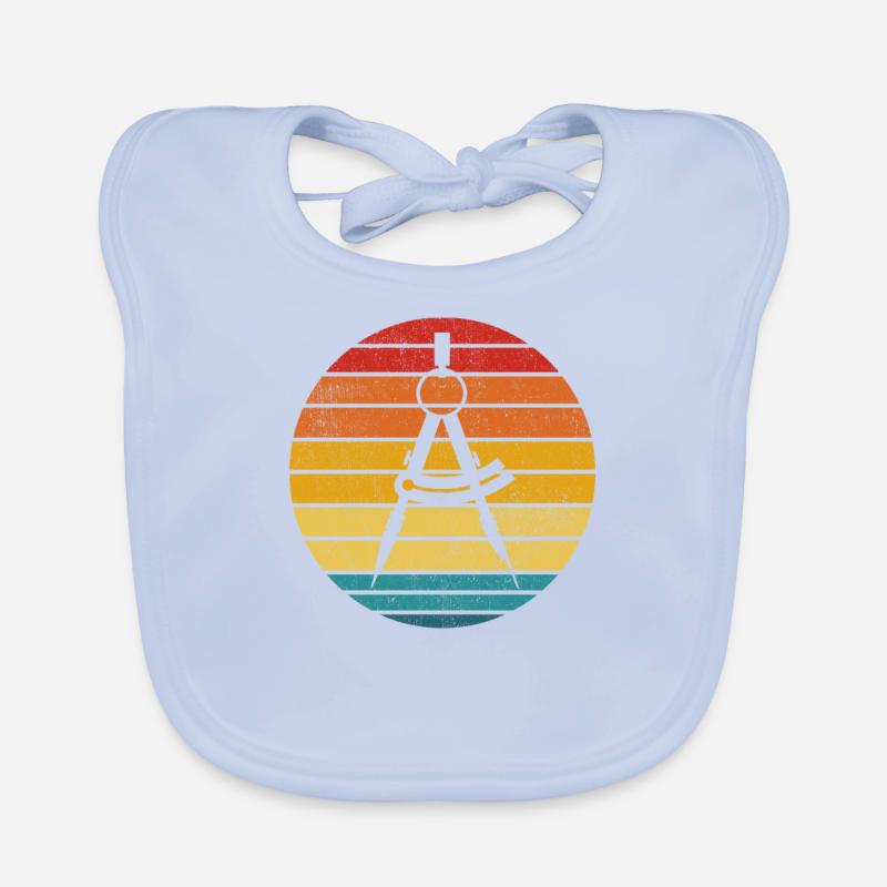 Funny Architect Retro Vintage Compass Engineer Pun Organic Baby Bibs