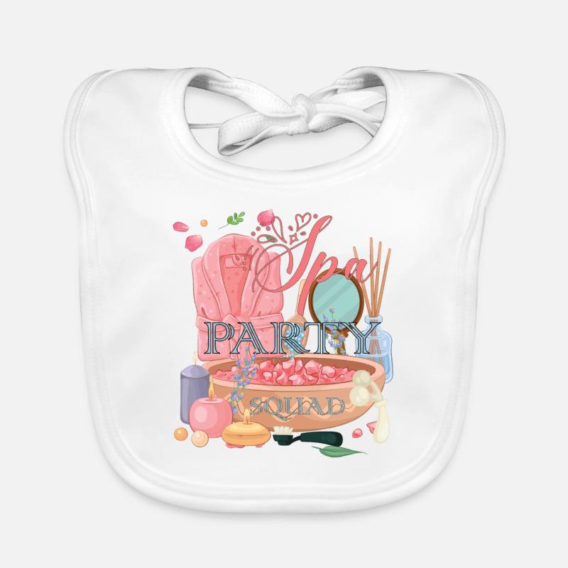 Spa Party Birthday Squad Pink Item Matching Theme Organic Baby Bibs