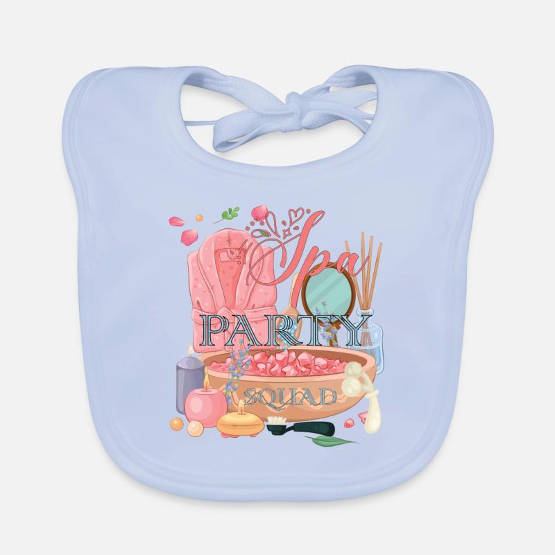 Spa Party Birthday Squad Rose Item Matching Theme Bavoir bio Bébé