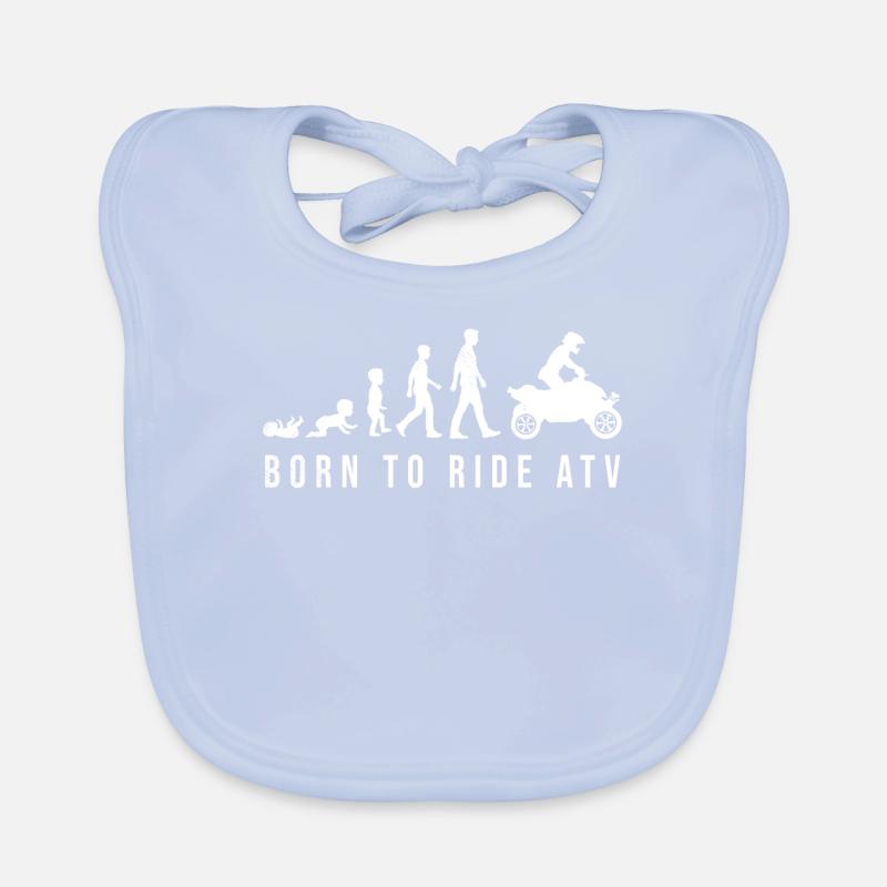 all terrain vehicles funny human evolution graphic Organic Baby Bibs