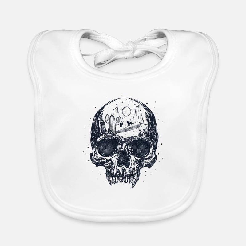 Space Skull Desert Esoteric Cosmos Organic Baby Bibs