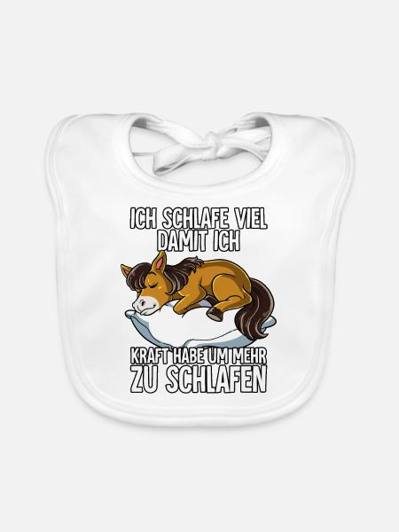 Ich Schlafe Pferd - Baby Bio-Lätzchen - Weiß