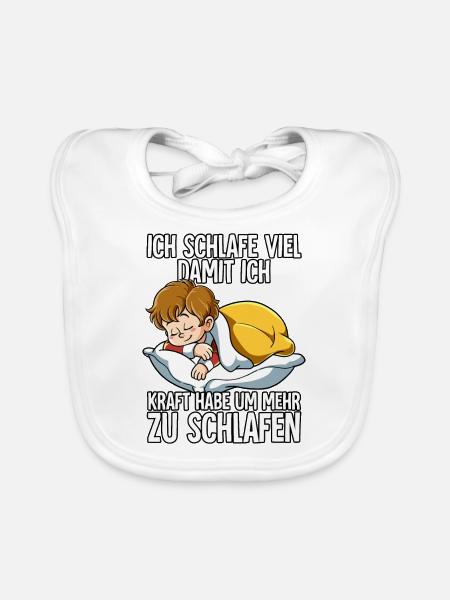 Ich Schlafe Junge - Baby Bio-Lätzchen - Weiß - Vorne