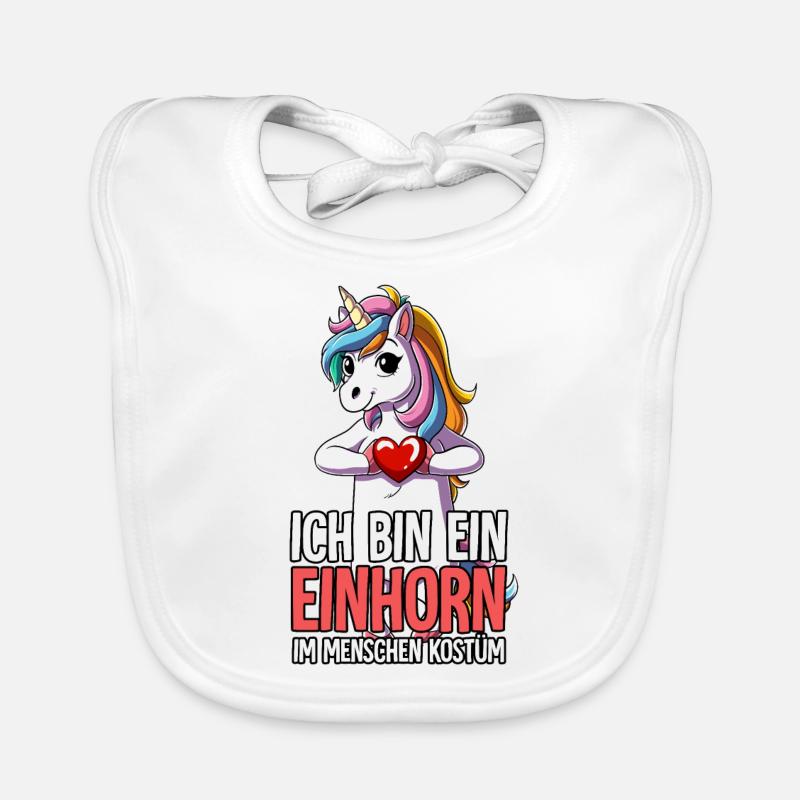 Ich Bin Ein Einhorn - Baby Bio-Lätzchen - Weiß