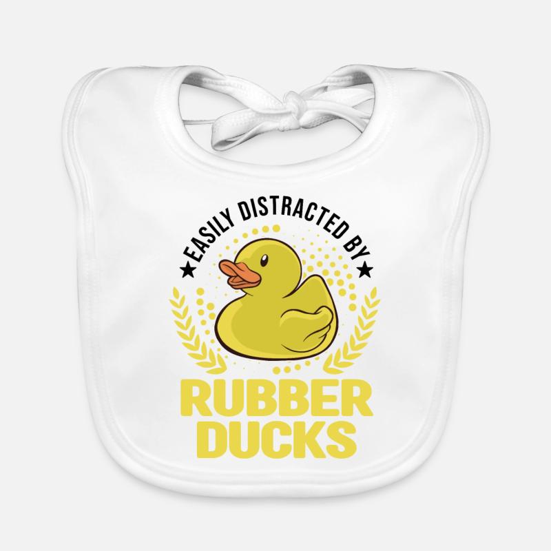 Easily distracted by Rubber Ducks Rubber Duck Organic Baby Bibs