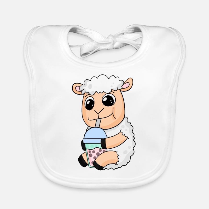 Schaf Bubble tea Motiv Baby Bio-Lätzchen