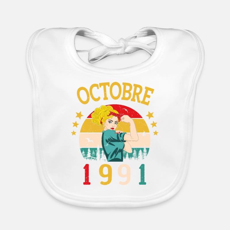 Oktober 1991 Jubiläums Vintage Geschenkidee Baby Bio-Lätzchen