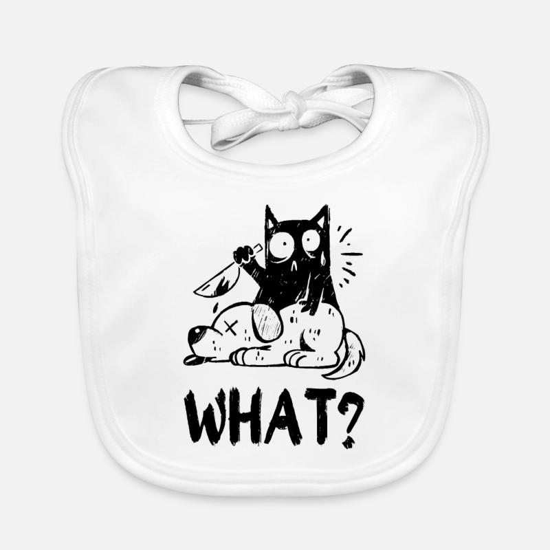 What? Murderous black cat with knife Organic Baby Bibs