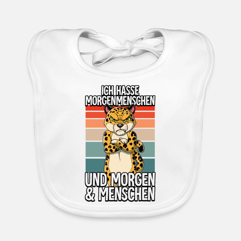 Ich Hasse Morgenmenschen Leopard Baby Bio-Lätzchen