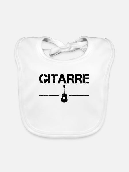 Gitarre - Baby Bio-Lätzchen - Weiß