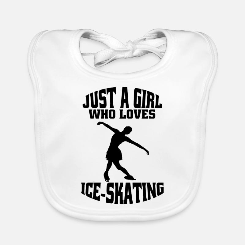 Figure skating ice skating skate figure skating - Organic Baby Bibs - white