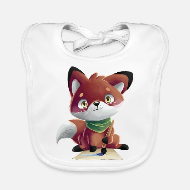 Coloring fox Organic Baby Bibs