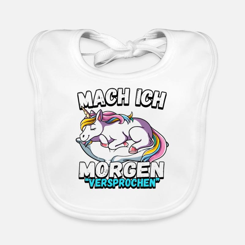 Mach Ich Morgen Versprochen Einhorn Baby Bio-Lätzchen