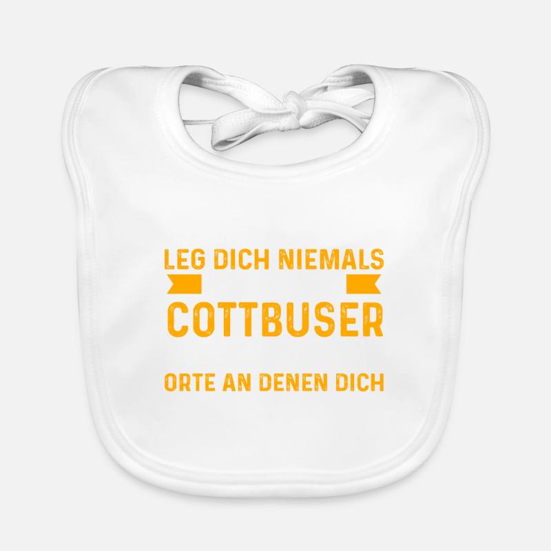Leg Dich Niemals Mit Einem Cottbuser An Baby Bio-Lätzchen
